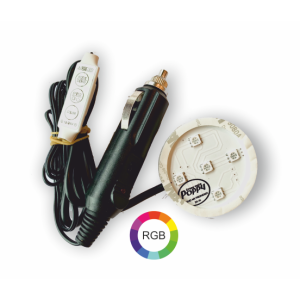 Poppy Grace Mate ledverlichting 12-24v RGB met aanstekerplug en 2 meter kabel 